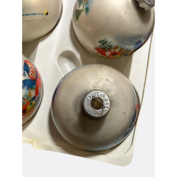 Vintage Corning Glass Works Christmas Ornaments Set Of 6 With  Winter Scenes - Picture 8 of 12